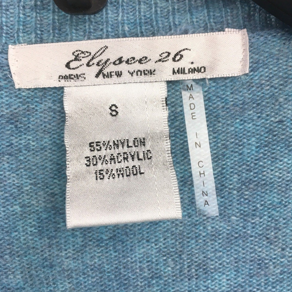 Blue Studded Open Front Cardigan Sweater - Picture 4 of 6